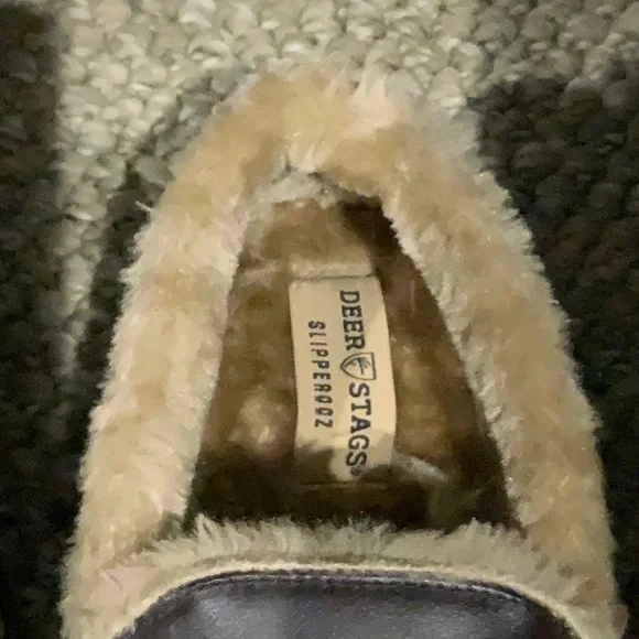 #205 Deer Stags NWT Men's Sz 11 Brown Fur-Lined Slippers - Picture 4 of 10